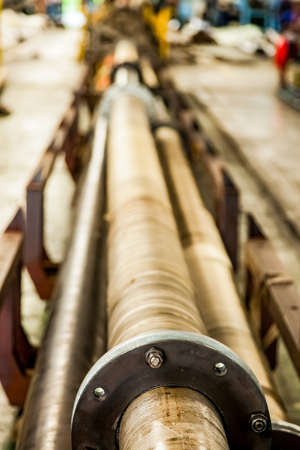 Johannesburg, South Africa - October 19, 2012: Inside interior of a rubber and pipe fabrication assembly line in a factoryのeditorial素材