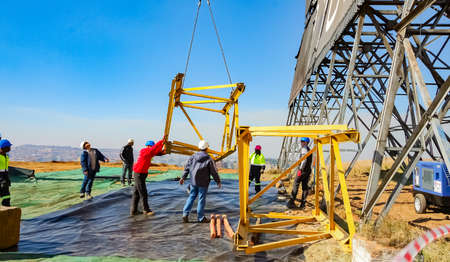 Johannesburg, South Africa - June 05 2010: Construction worker on a building siteのeditorial素材