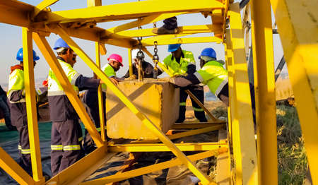 Johannesburg, South Africa - June 06 2010: Construction worker on a building siteのeditorial素材