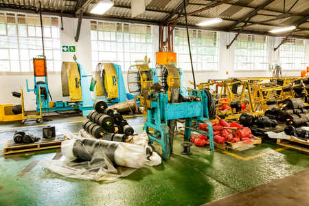 Johannesburg, South Africa - October 19, 2012: Inside interior of a rubber and pipe fabrication...