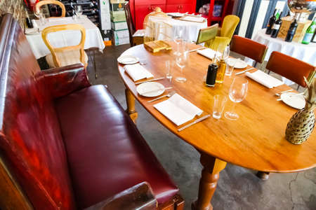 Johannesburg, South Africa - February 21 2011: Interior of Retro Bistro Restaurant in up-market area of Sandtonのeditorial素材