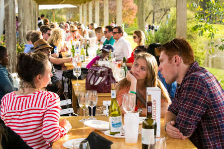 Johannesburg, South Africa - May 10 2014: Diverse People at an outdoor Food and Wine Festival