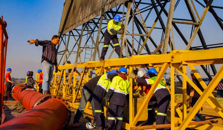 Johannesburg, South Africa - June 06 2010: Construction worker on a building siteのeditorial素材