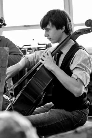 Johannesburg, South Africa - August 28 2010: Diverse youth at music school orchestraのeditorial素材