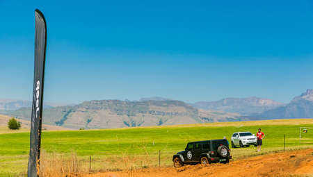 Harrismith, South Africa - October 02 2015: 4x4 Mud Driver Training at Camp Jeep in the Drakensberg