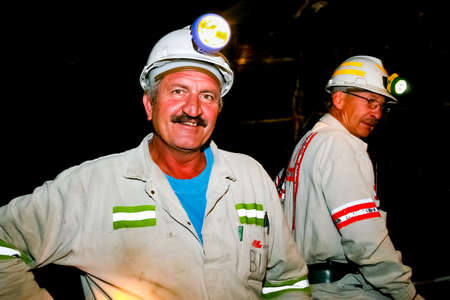 Johannesburg, South Africa - August 11 2008: Underground Platinum Palladium Mining and Machineryのeditorial素材