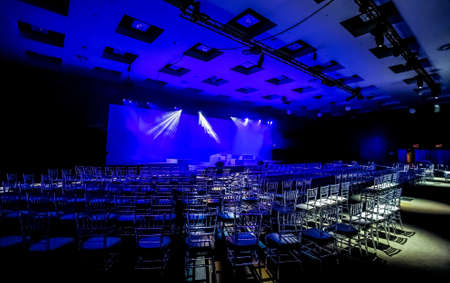 Johannesburg, South Africa - June 17, 2014: Rows of empty chairs in large Conference hall for...