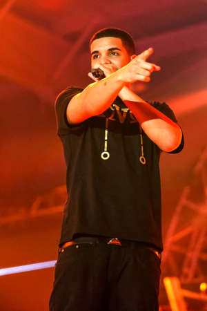 Johannesburg, South Africa - December 09, 2011: Singer Songwriter Drake live in concert on stage...