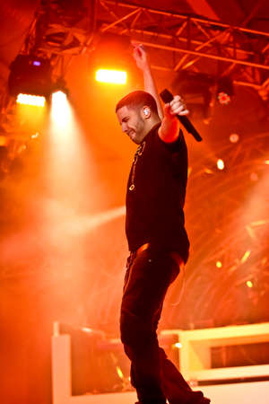 Johannesburg, South Africa - December 09, 2011: Singer Songwriter Drake live in concert on stage...