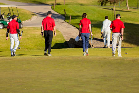 Johannesburg, South Africa - June 15, 2018: Amateur golfers playing a round of golf as a recreational pursuitのeditorial素材