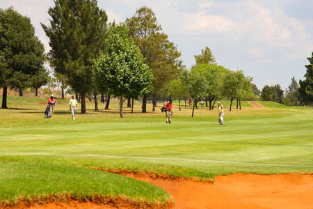 Johannesburg, South Africa - October 28, 2008: Amateur golfers playing a round of golf as a recreational pursuitのeditorial素材