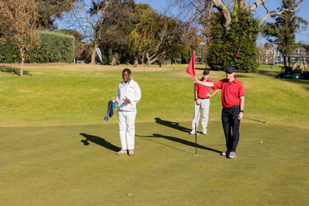 Johannesburg, South Africa - June 15, 2018: Amateur golfers playing a round of golf as a recreational pursuitのeditorial素材