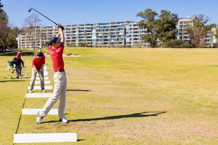 Johannesburg, South Africa - June 15, 2018: Amateur golfers playing a round of golf as a recreational pursuitのeditorial素材
