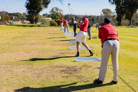 Johannesburg, South Africa - June 15, 2018: Amateur golfers playing a round of golf as a recreational pursuitのeditorial素材