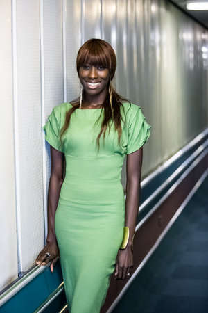 Johannesburg, South Africa - February 17, 2014: African artist Liz Ogumbo from Kenya posing for a photoのeditorial素材