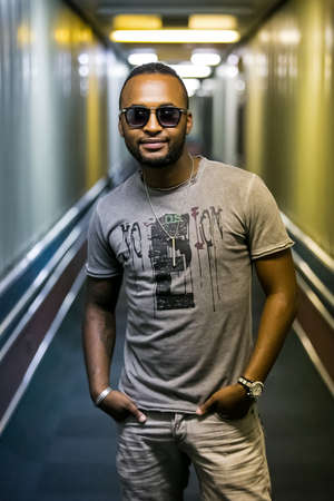 Johannesburg, South Africa - February 17, 2014: African artist Vusi Nova from South Africa posing for a photoのeditorial素材