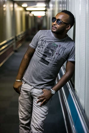 Johannesburg, South Africa - February 17, 2014: African artist Vusi Nova from South Africa posing for a photoのeditorial素材