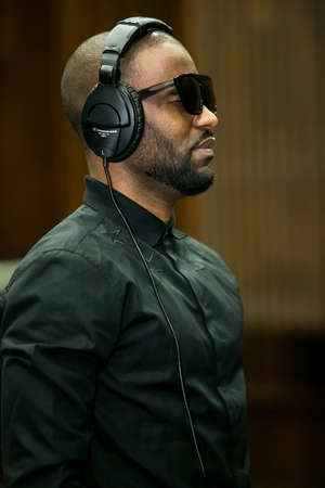 Johannesburg, South Africa - February 17, 2014: African Artist Fally Ipupa, DRC singing in a SABC...