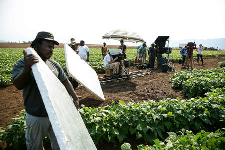 Johannesburg, South Africa - February 19, 2014: Behind the scenes set on location with a collaboration of African Artists to record Cocoa na Chocolate Music Videoのeditorial素材