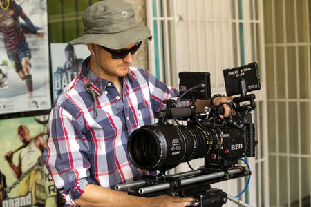 Johannesburg, South Africa - February 18, 2014: Behind the scenes set on location with a collaboration of African Artists to record Cocoa na Chocolate Music Videoのeditorial素材