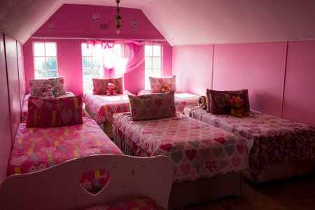 Johannesburg, South Africa - April 27, 2015: Inside of girls bedroom at children's orphanage charityのeditorial素材