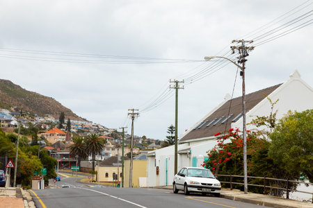 Cape Town, South Africa - February 21, 2021: Fish Hoek residential neighbourhood, a small sleepy coastal holiday destination in Cape Townのeditorial素材