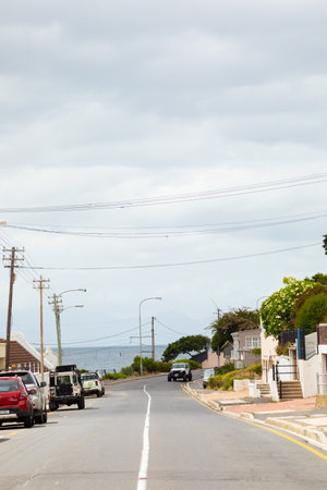 Cape Town, South Africa - February 21, 2021: Fish Hoek residential neighbourhood, a small sleepy coastal holiday destination in Cape Townのeditorial素材