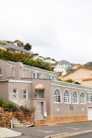 Cape Town, South Africa - February 21, 2021: Fish Hoek residential neighbourhood, a small sleepy coastal holiday destination in Cape Townのeditorial素材