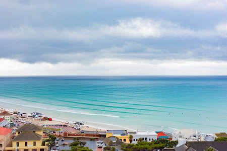 Cape Town, South Africa - March 10, 2021: Elevated view of Muizenberg in False Bay, South Africaのeditorial素材