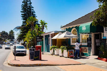 Cape Town, South Africa - March 23, 2021: Small Coffee shop cafe in coastal town of St Jamesのeditorial素材