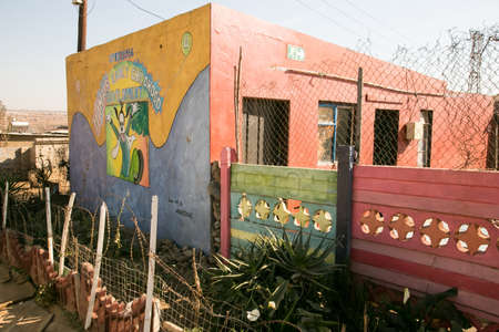 Johannesburg, South Africa - August 6, 2015: Exterior of small township kindergarten creche