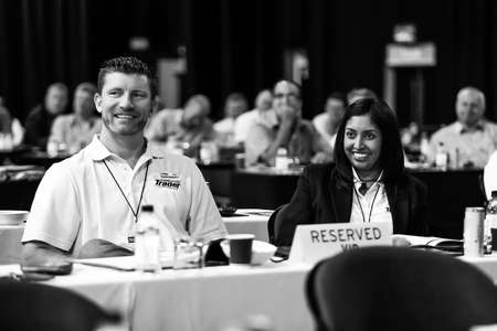 Johannesburg, South Africa - October 22, 2014: Delegates attending a sales convention in large...
