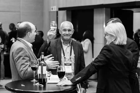 Johannesburg, South Africa - August 17, 2017: Delegates networking at a sales convention in large conference hallのeditorial素材