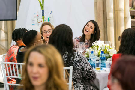 Johannesburg, South Africa - August 18, 2016: Ladies networking at woman's team-building luncheon in...