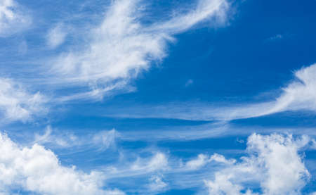 Cirrus and Stratus clouds in dramatic blue sky over Cape Town South Africa