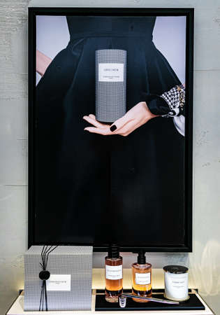 Cape Town, South Africa - March 15, 2022: Cosmetic products on display in Christian Dior retail storeのeditorial素材