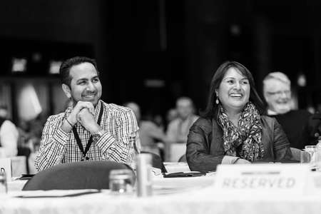 Johannesburg, South Africa - August 17, 2017: Delegates attending a sales convention in large...