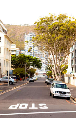 Cape Town, South Africa - May 12, 2022: Street scene on Sea Point breach front avenueのeditorial素材