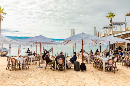 Cape Town, South Africa - May 12, 2022: Grand Africa Cafe and Beachfront bar and restaurantのeditorial素材