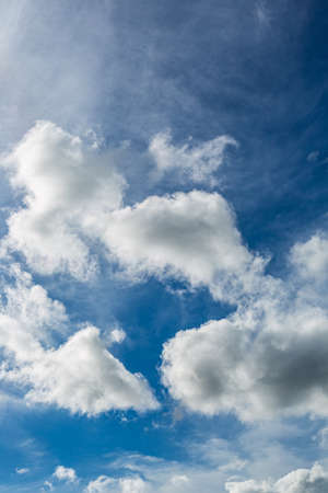 Cirrus and Stratus clouds in dramatic blue sky over Cape Town South Africa