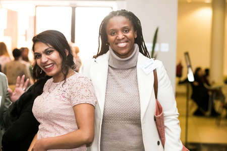 Johannesburg, South Africa - July 14, 2014: Diverse woman networking at corporate convention eventのeditorial素材