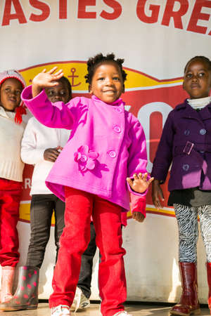 Johannesburg, South Africa - July 18, 2016: Outdoor activities for young African kindergarten schoolのeditorial素材