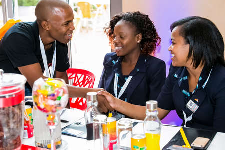 Johannesburg, South Africa - February 24, 2014: Diverse College students attending a business leadership workshopのeditorial素材