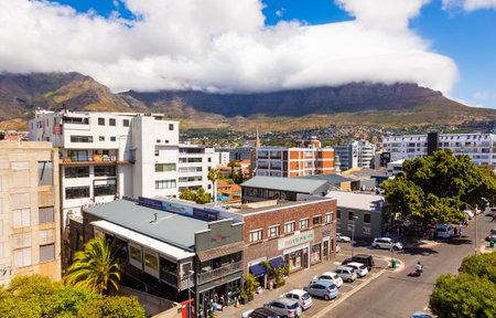 Cape Town, South Africa - November 15, 2022: Rooftop cityscape view of Cape Town CBD buildingsのeditorial素材
