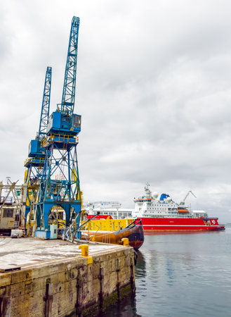 Cape Town, South Africa - March 8, 2023: Shipyard docks at V and A Waterfront Harbourのeditorial素材