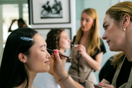 Cape Town, South Africa - November 15, 2022: Behind the Scenes Hair and Make-up on location