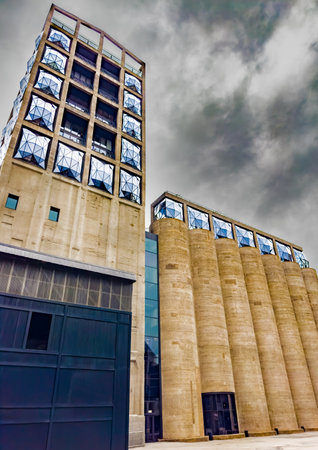 Cape Town, South Africa - March 8, 2023: Repurposed grain silo turned modern museum building by designer Thomas Heatherwickのeditorial素材
