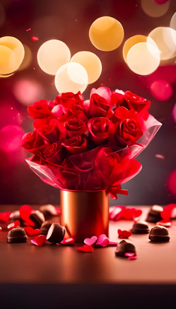 An AI Generative illustration of a Valentines Day concept designの素材