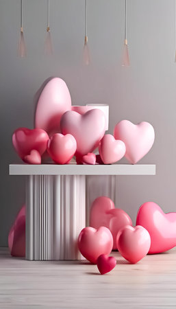 An AI Generative illustration of a Valentines Day concept designの素材