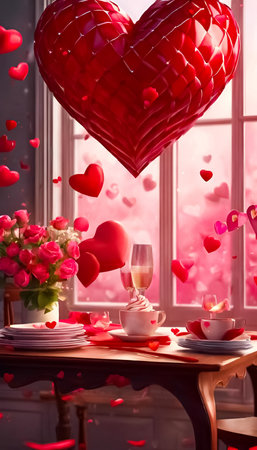 An AI Generative illustration of a Valentines Day concept designの素材